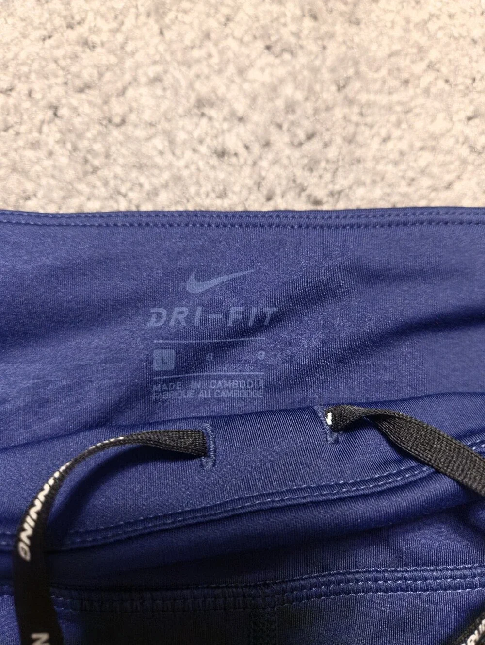 Nike Girls' Navy Blue Performance Leggings with Swoosh